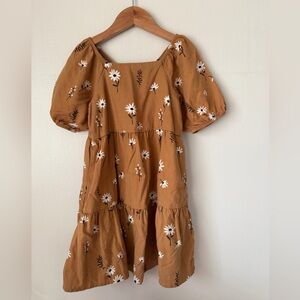 Floral Brown Girls Dress
